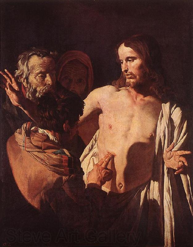 HONTHORST, Gerrit van The Incredulity of St Thomas sdg Spain oil painting art
